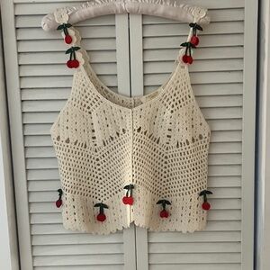 Rebellion Again Crochet Cherry Festival Tank Top